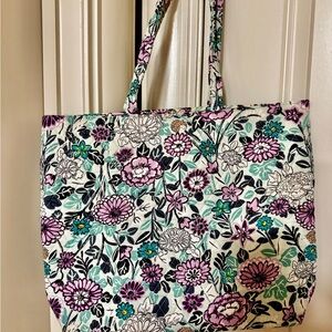Vera Bradley Purple and Green Floral Tote Bag
